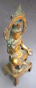 19 de eeuw GROTE Brons Vergulde Tibetaanse Buddha Boeddha, Ophalen of Verzenden