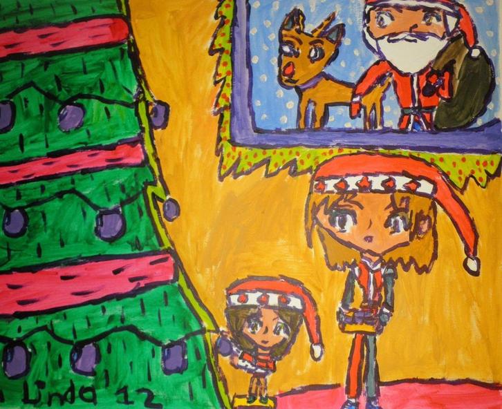 schilderij Kerst (12), Antiek en Kunst, Kunst | Schilderijen | Modern, Ophalen of Verzenden