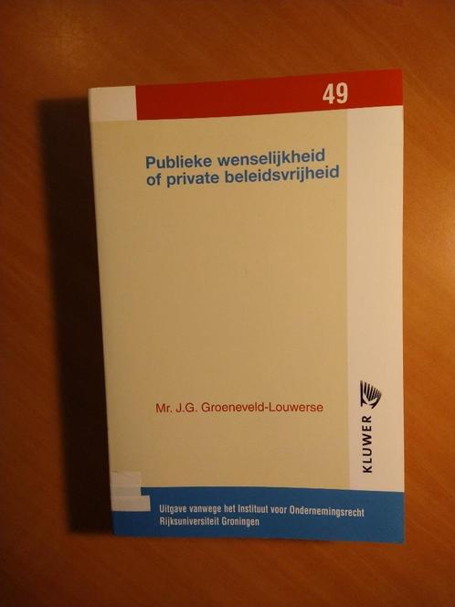 Publieke wenselijkheid of private beleidsvrijheid, Boeken, Wetenschap, Zo goed als nieuw, Ophalen of Verzenden