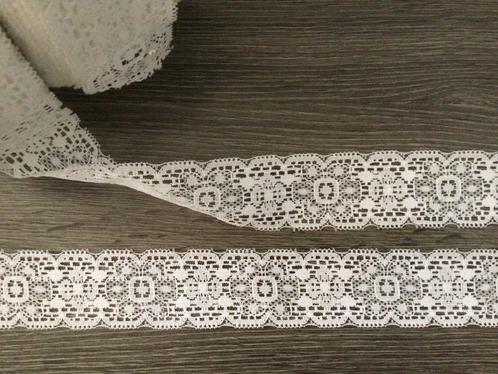 Nr 774) Aanbieding Super mooi  wit fantasie kant 10 m 5.00, Hobby en Vrije tijd, Naaien en Fournituren, Nieuw, Kant, Verzenden