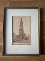 Oude grafische prent Groningen Martinitoren ca. 1900-1930, Ophalen of Verzenden
