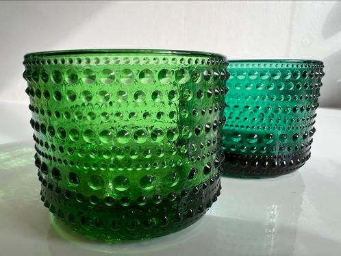 Set 2 Iittala Kastehelmi Waxinelichthouder Green O.Toikka, Huis en Inrichting, Woonaccessoires | Kandelaars en Kaarsen, Zo goed als nieuw