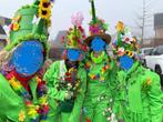Loopgroep carnaval kleding thema groen, gieters en overall, Ophalen, Carnaval, Maat 46/48 (XL) of groter, Zo goed als nieuw