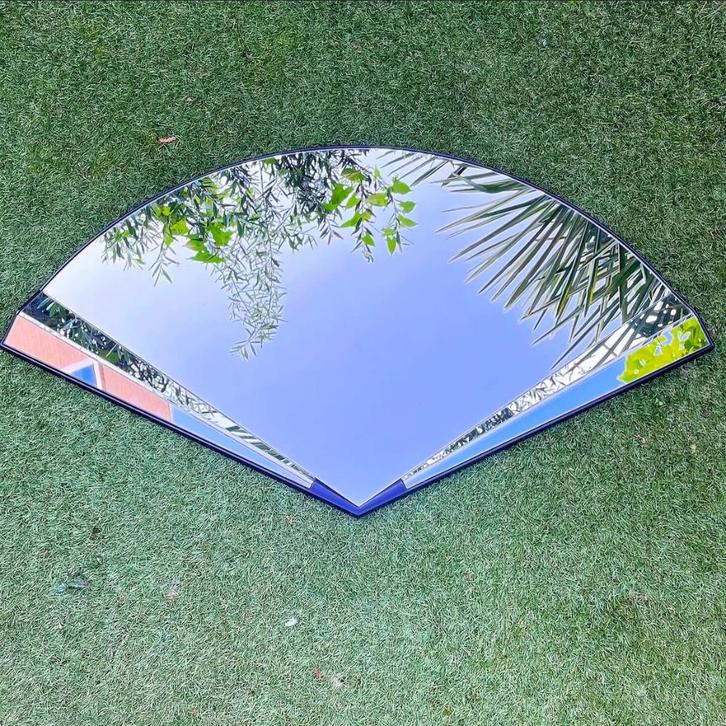 Vintage design waaierspiegel Deknudt Art-Deco stijl, Huis en Inrichting, Woonaccessoires | Spiegels, Zo goed als nieuw, 100 tot 125 cm