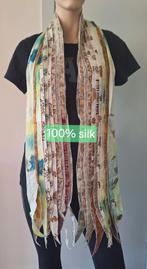 Unieke handgemaakte 100% zijden patchwork sjaal, Ophalen of Verzenden, Nieuw, Sjaal