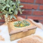 Vintage blik "Douwe Egberts', goudgeel craquelé, Jaren '30, Ophalen of Verzenden, Gebruikt, Koffie, Douwe Egberts