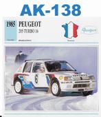 Ak138 autokaart peugeot 205 turbo 16 ( 1985 ), Verzamelen, Ophalen of Verzenden, Zo goed als nieuw, Auto's
