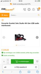 Focusrite Scarlett Solo Studio 4th Gen USB audio-interface, Computers en Software, Geluidskaarten, Verzenden