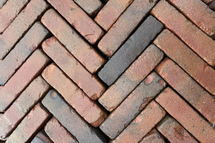 Oud gebakken walen / waalformaat klinkers rood bruin, Tuin en Terras, Tegels en Klinkers, Gebruikt, Klinkers, Keramiek, 10 m² of meer