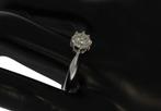 Grote diamant 0,75ct 14k wit gouden luxe dames ring solitair, Voordeelsieraden, Ophalen of Verzenden, Zo goed als nieuw, 17 tot 18
