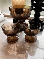 Vintage rookglas Luminarc dessert / ijs coupes op voet, Ophalen of Verzenden