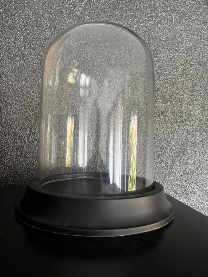 Glazen stolp met metalen voet – industrieel & decoratief, Huis en Inrichting, Woonaccessoires | Stolpen, Zo goed als nieuw, Ophalen of Verzenden