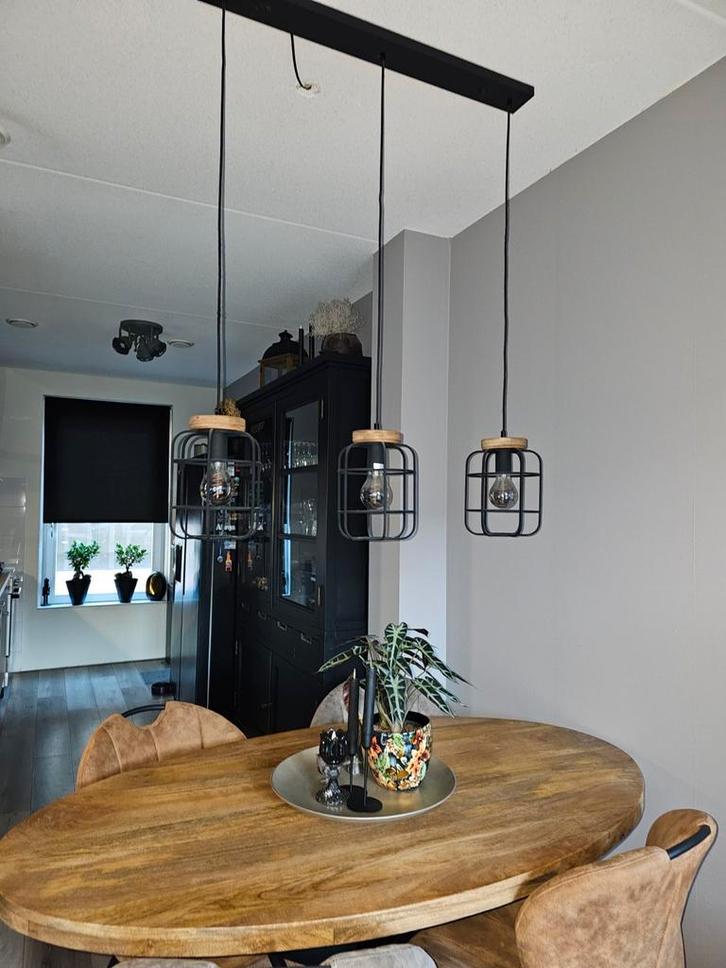 Mooie Hanglamp, Huis en Inrichting, Lampen | Hanglampen, Zo goed als nieuw, Hout, Metaal, Ophalen