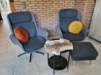 2 lekkere zitstoelen met voetenbank., Ophalen of Verzenden, Gebruikt, 75 tot 100 cm, 50 tot 75 cm