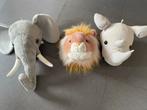 Olifant leeuw en neushoorn kop, Kinderen en Baby's, Kinderkamer | Inrichting en Decoratie, Ophalen, Gebruikt, Wanddecoratie