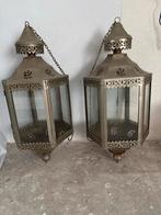 Set van 2 metalen Oosterse Marokkaanse hanglantaarns, Ophalen, Gebruikt, Metaal, Grijs