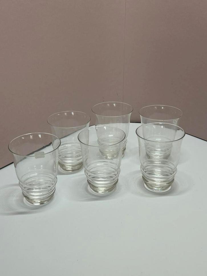 6 Leerdam waterglazen, glas, Antiek en Kunst, Antiek | Glas en Kristal, Ophalen of Verzenden