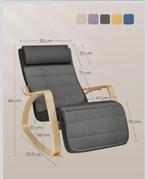 SONGMICS rocking chair reclining chair, 5-way adjustable foo, Ophalen, Hout, Zo goed als nieuw, Rocking