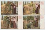 4x Fantasiekaarten met verhaaltje : 'Betrapt' uit ca 1906., Verzenden, Voor 1920, Ongelopen, Zeeland