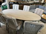 tuinset Ovale tuintafel + 6 luxe tuinstoelen met rope draad, Ophalen, Nieuw, Aluminium, Tuinset