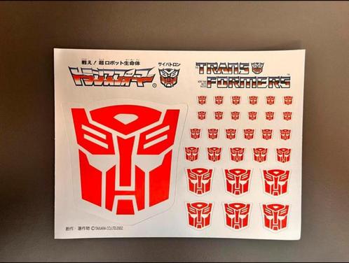 Transformers G1 logo stickers, Verzamelen, Transformers, Nieuw, G1, Verzenden