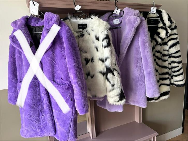 Bontjassen voor feestje/carnaval, Kleding | Dames, Jassen | Winter, Zo goed als nieuw, Maat 42/44 (L), Overige kleuren, Ophalen of Verzenden