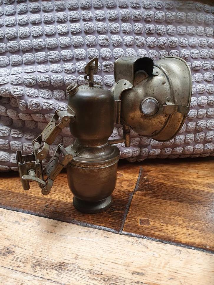 Antieke fietslamp/oude fiets lamp op carbid/Sharlach Lampe, Fietsen en Brommers, Fietsen | Oldtimers, 59 cm of meer, Ophalen of Verzenden