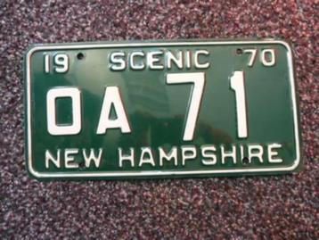 Kentekenplaat licenseplate Scenic New Hampshire 1970 USA beschikbaar voor biedingen