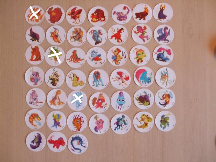 42 verschillende dungan (dungans) stickers van de C1000, Verzamelen, Supermarktacties, Albert Heijn, Ophalen of Verzenden