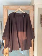 Vintage bruine omslagdoek rond, Ophalen of Verzenden, Zo goed als nieuw, Sjaal