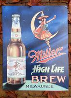 Miller High Life Brew - metalen reklame - 32 x 40 cm -, Ophalen of Verzenden, Zo goed als nieuw, Reclamebord, Plaat of Schild