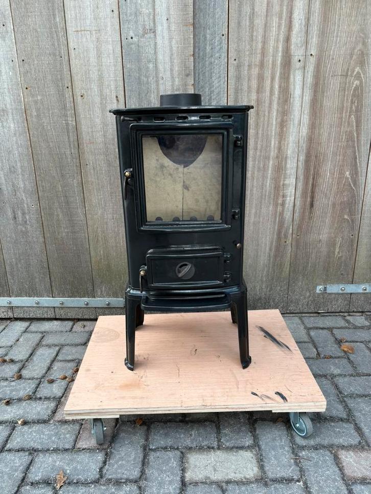 Heta scandia 6304 emaille black houtkachel, Huis en Inrichting, Kachels, Nieuw, Vrijstaand, Houtkachel, Hout, Ophalen of Verzenden
