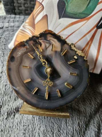 Prachtige vintage JUNGHANS Agaatstenen Bureau/ tafelklok.... beschikbaar voor biedingen