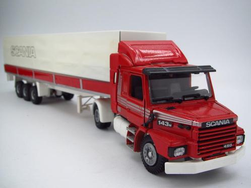 Tekno - Scania 143 Torpedo miniatuur met oplegger 1:50, Hobby en Vrije tijd, Modelauto's | 1:50, Zo goed als nieuw, Bus of Vrachtwagen