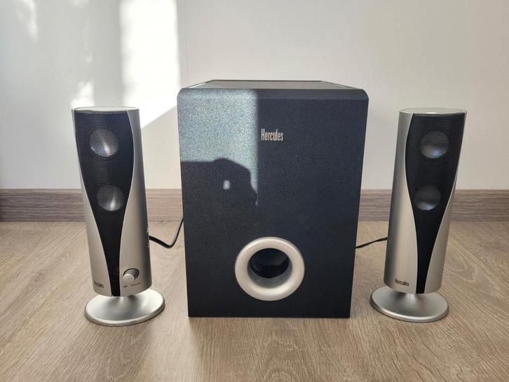 Hercules Speakerset (computer) Goed Geluid!, Computers en Software, Pc speakers, Gebruikt, Audiokanaal 2.1, Ophalen of Verzenden