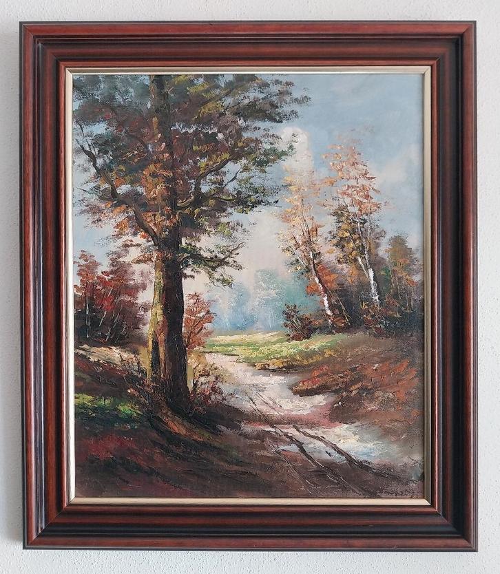 W. Enneking (1933) - Bospad - 1980, Antiek en Kunst, Kunst | Schilderijen | Klassiek, Ophalen