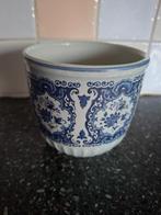 Frankton Tegelen Delftsblauwe bloempot, Rond, Ophalen of Verzenden, Tuin, Aardewerk