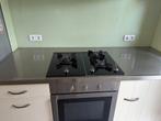RVS aanrechtblad 185x75x4 cm, met 2 ATAG kookplaten., Huis en Inrichting, Keuken | Complete keukens, Ophalen, Gebruikt