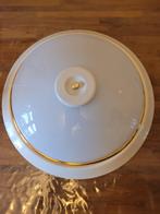 Plafondlamp met gouden accenten, Ophalen of Verzenden, Zo goed als nieuw, Glas, Modern