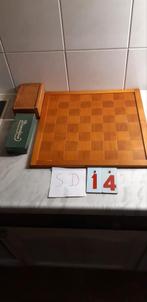 Schaak/dambord 43x43 cm, met houten damstenen/schaakpionnen, Hobby en Vrije tijd, Gezelschapsspellen | Bordspellen, Ophalen of Verzenden