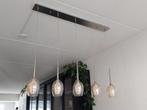 Hele mooie lamp. 5 dubbele kelken met rvs., Ophalen of Verzenden, Zo goed als nieuw, Glas, Minder dan 50 cm