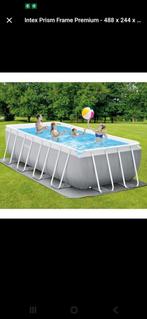 Intex Zwembad 488x244x107cm + toebehoren, Tuin en Terras, Zwembaden, Gebruikt, Rond, 300 cm of meer, Ophalen of Verzenden