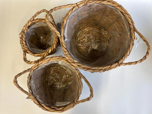 Rietenmanden | Set van 3 basket, Huis en Inrichting, Woonaccessoires | Schalen en Manden, Zo goed als nieuw, Mand, Overige vormen