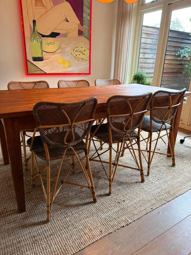 Eichholtz Colony Rotan Stoelen - Set van 6, Huis en Inrichting, Stoelen, Zo goed als nieuw, Vijf, Zes of meer stoelen, Riet of Rotan