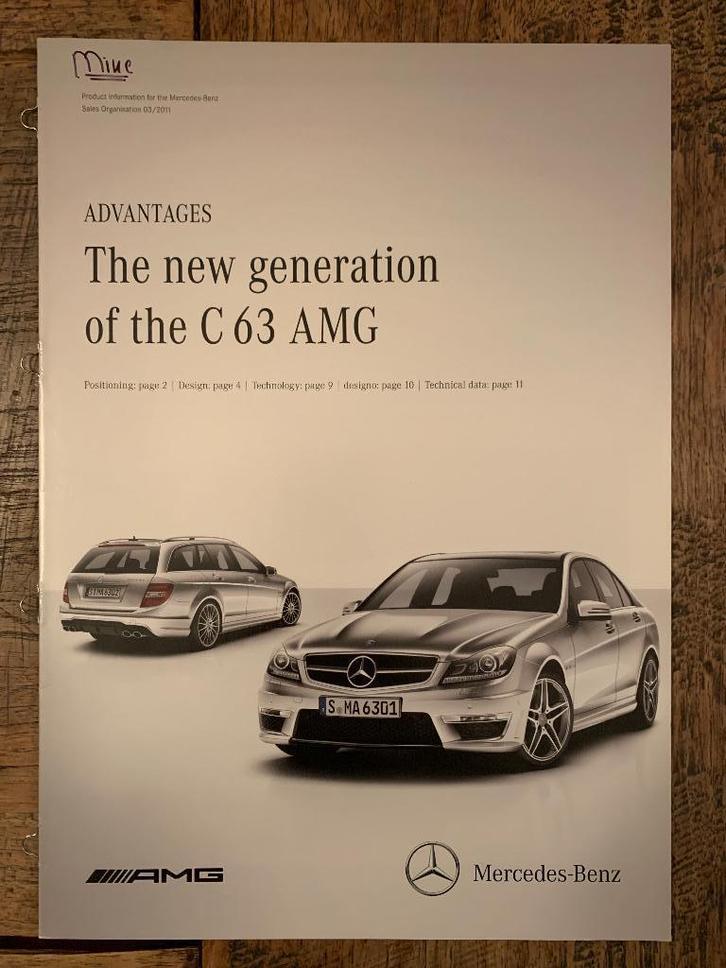 Product info brochure Mercedes-Benz C63 W204 S204 2011, Boeken, Auto's | Folders en Tijdschriften, Zo goed als nieuw, Mercedes