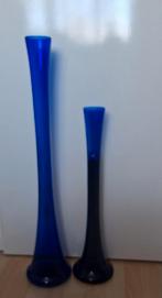 Brocante Sierflessen blauw, Ophalen, Blauw, Glas