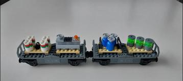 Lego trein: 2 x wagon voor pallettenvervoer (Nieuw!) beschikbaar voor biedingen
