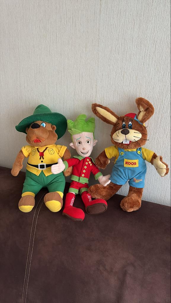 Knuffels Bollo, Orry & Koos - Vakantiepark Mascottes, Kinderen en Baby's, Speelgoed | Knuffels en Pluche, Zo goed als nieuw, Beer