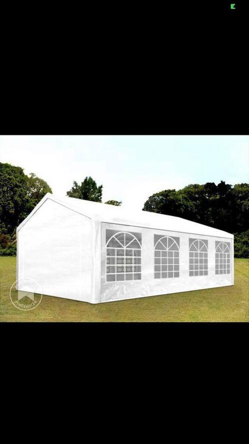 Te huur: partytent 8x4 evt. met houten vloerdelen, Tuin en Terras, Partytenten, Zo goed als nieuw, Partytent, 2 meter of meer