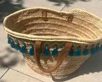 Rieten Marrakech tas met blauwe tassels, Ophalen of Verzenden, Zo goed als nieuw, Overige typen